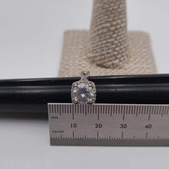 Size 7 Silver And Copper Tone Cubic Zirconia Gems Ring A2879 - Picture 7 of 8